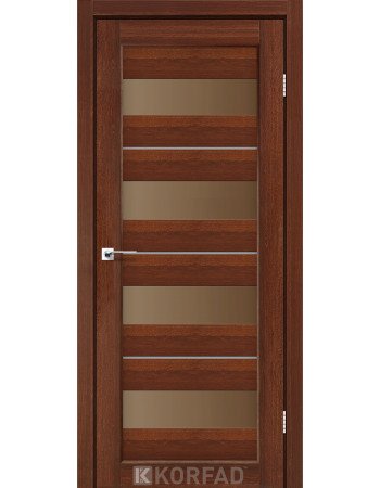 Міжкімнатні Двері Корфад Колекція PORTO DELUXE Модель PD-02 (Горіх) з бронзовим склом