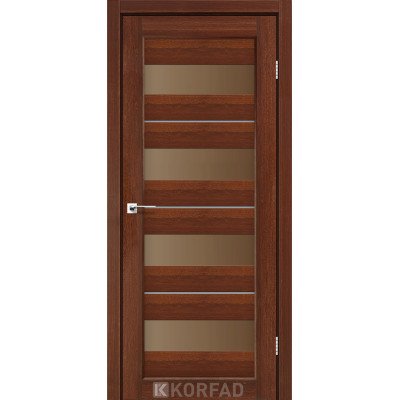 Міжкімнатні Двері Корфад Колекція PORTO DELUXE Модель PD-02 (Горіх) з бронзовим склом