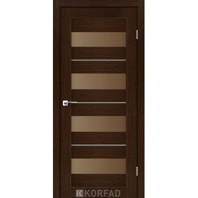 Межкомнотные двери Корфад Коллекция PORTO DELUXE Модель PD-02 (Венге) с бронзовым стеклом