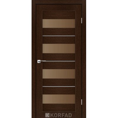 Міжкімнатні Двері Корфад Колекція PORTO DELUXE Модель PD-02 (Венге) з бронзовим склом
