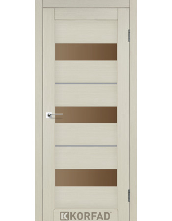 Межкомнотные двери Корфад Коллекция PORTO DELUXE Модель PD-12 (Дуб белёный) с бронзовым стеклом