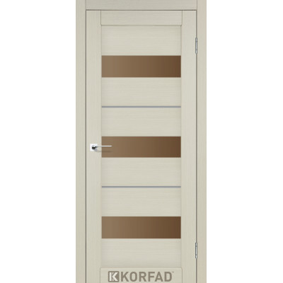 Межкомнотные двери Корфад Коллекция PORTO DELUXE Модель PD-12 (Дуб белёный) с бронзовым стеклом