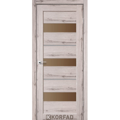 Межкомнотные двери Корфад Коллекция PORTO DELUXE Модель PD-12 (Дуб нордик) с бронзовым стеклом