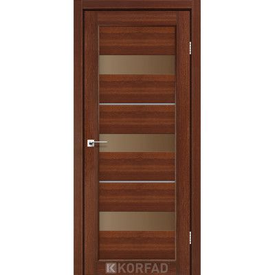 Межкомнотные двери Корфад Коллекция PORTO DELUXE Модель PD-12 (Орех) с бронзовым стеклом