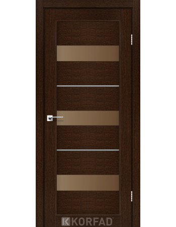 Межкомнотные двери Корфад Коллекция PORTO DELUXE Модель PD-12 (Венге) с бронзовым стеклом