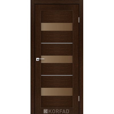Межкомнотные двери Корфад Коллекция PORTO DELUXE Модель PD-12 (Венге) с бронзовым стеклом