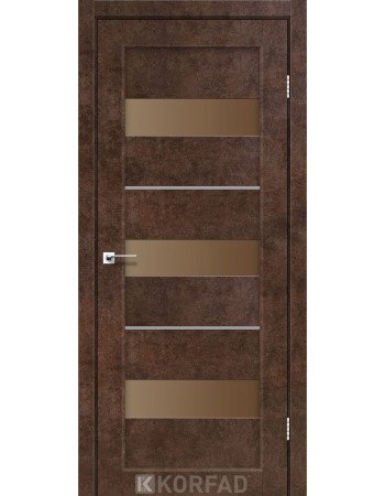 Межкомнотные двери Корфад Коллекция PORTO DELUXE Модель PD-12 (Арт бетон) с бронзовым стеклом
