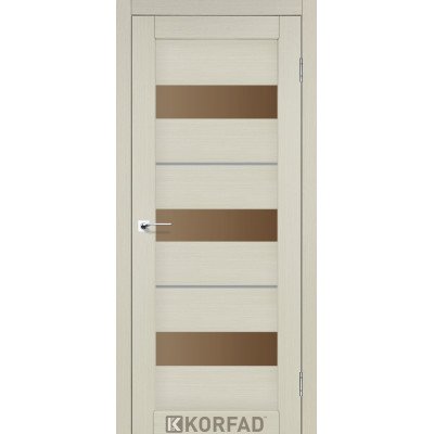 Межкомнотные двери Корфад Коллекция PORTO DELUXE Модель PD-12 (Дуб белёный) с бронзовым стеклом