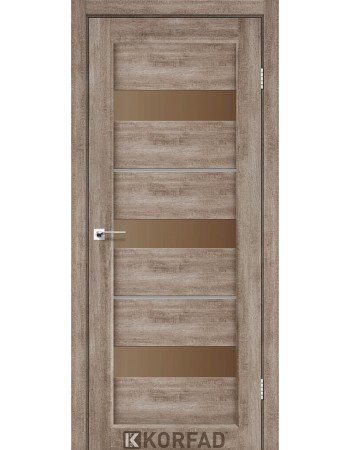 Межкомнотные двери Корфад Коллекция PORTO DELUXE Модель PD-12 (Эш-вайт) с бронзовым стеклом