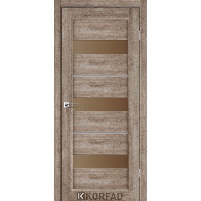 Межкомнотные двери Корфад Коллекция PORTO DELUXE Модель PD-12 (Эш-вайт) с бронзовым стеклом