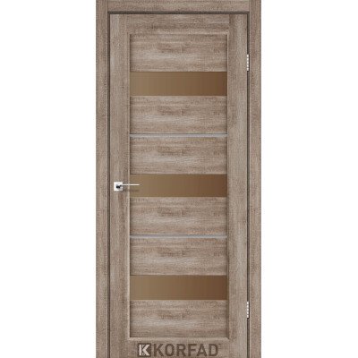 Межкомнотные двери Корфад Коллекция PORTO DELUXE Модель PD-12 (Эш-вайт) с бронзовым стеклом