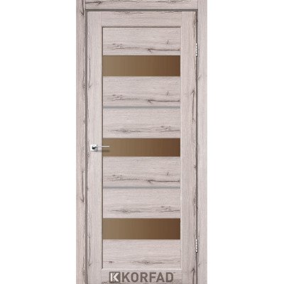 Межкомнотные двери Корфад Коллекция PORTO DELUXE Модель PD-12 (Дуб нордик) с бронзовым стеклом