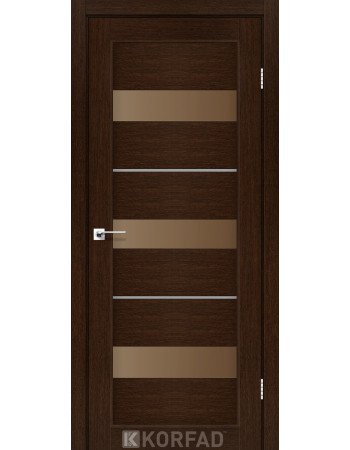 Міжкімнатні Двері Корфад Колекція PORTO DELUXE Модель PD-12 (Венге) з бронзовим склом