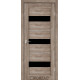 Межкомнотные двери Корфад Коллекция PORTO DELUXE Модель PD-12 (Эш-вайт) с чёрным стеклом