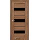 Межкомнотные двери Корфад Коллекция PORTO DELUXE Модель PD-12 (Дуб браш) с чёрным стеклом