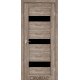 Межкомнотные двери Корфад Коллекция PORTO DELUXE Модель PD-12 (Эш-вайт) с чёрным стеклом