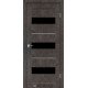 Межкомнотные двери Корфад Коллекция PORTO DELUXE Модель PD-12 (Лофт бетон) с чёрным стеклом