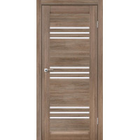 Міжкімнатні двері Leador модель Sovana Сіре дерево зі склом сатин