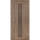 Міжкімнатні двері Leador модель Verona Сіре дерево NEW з чорним склом