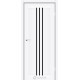 Міжкімнатні двері Leador модель Verona Білий матовий з чорним склом
