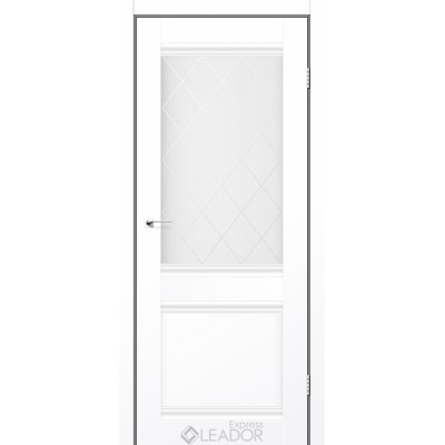 Двері Leador Express ATLANTIC-01 Білий Мат (PP) Німеччина скло сатин