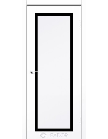 Міжкімнатні двері Leador Express ATLANTIC-03 Білий Мат (PP) Німеччина скло сатин або чорне