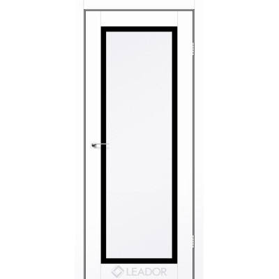 Міжкімнатні двері Leador Express ATLANTIC-03 Білий Мат (PP) Німеччина скло сатин або чорне