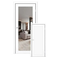 Міжкімнатні двері Atlantic-06 Білий Мат дзеркало ТМ Leador Express