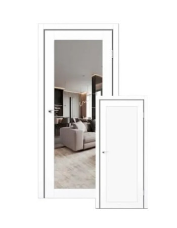 Міжкімнатні двері Atlantic-06 Білий Мат дзеркало ТМ Leador Express
