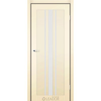 Міжкімнатні двері Leador Express FERONA Бежевий Мат (PP) скло сатин або чорне