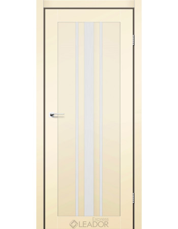 Міжкімнатні двері Leador Express FERONA Бежевий Мат (PP) скло сатин або чорне
