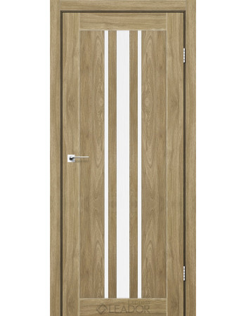 Міжкімнатні двері Leador Express FERONA Клен Золотий (PVC) скло сатин або чорне