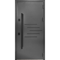 Вхідні двері Магда модель 834.1 ТЧ Тип-15 колір зовнішній RAL 7024/внутрішній Емаль біла, тягнуча офісна ручка