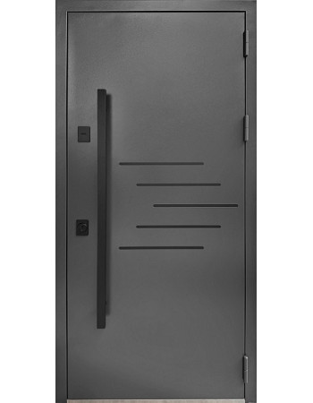 Вхідні двері Магда модель 834.1 ТЧ Тип-15 колір зовнішній RAL 7024/внутрішній Емаль біла, тягнуча офісна ручка