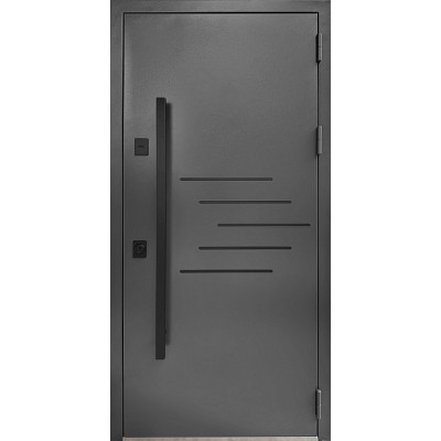 Вхідні двері Магда модель 834.1 ТЧ Тип-15 колір зовнішній RAL 7024/внутрішній Емаль біла, тягнуча офісна ручка