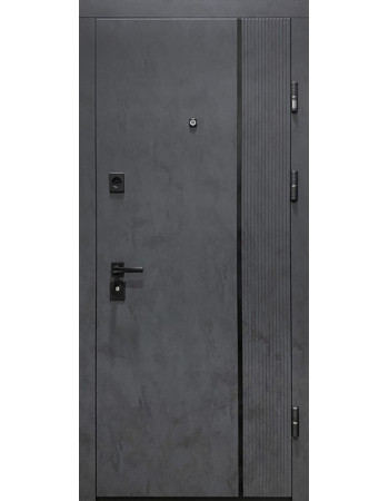 Вхідні двері П-3К-503 Q Бетон антрацит/Бетон сніжний