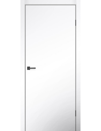 Двері MSDoors модель EMBER-1 глухі Білий матовий Чорна ПВХ кромка