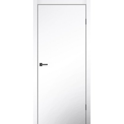 Двері MSDoors модель EMBER-1 глухі Білий матовий Чорна ПВХ кромка