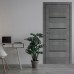 Межкомнатные двери MSDoors модель MONTANA (Монтана) Сильвер с черным стеклом