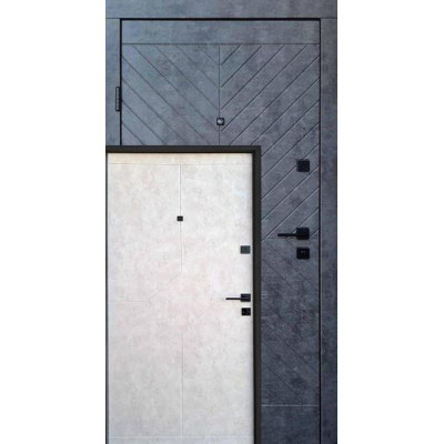 Двері Qdoors (Преміум) Некст Мармур темний / Бетон бежевий (Квартира)