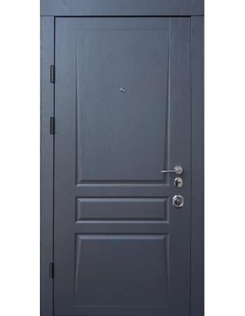 Вхідні двері QDOORS серія АВАНГАРД модель Тріно Дуб графіт/Білий супермат