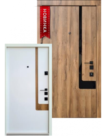 Вхідні двері QDOORS серія АВАНГАРД модель Босфор-Аk біла всередині
