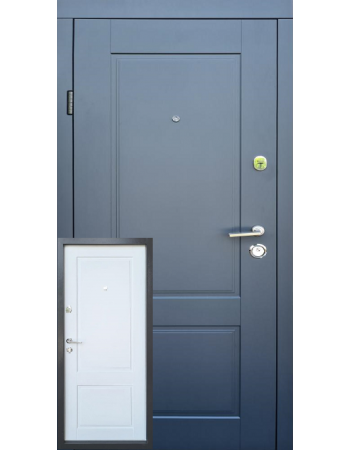 Двери Qdoors (Эталон) Соната Антрацит / белое дерево (Квартира)