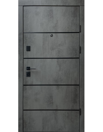 Вхідні двері Qdoors Комбі-Аk/Гладь (Преміум) Оксид темний/Бетон сніжний