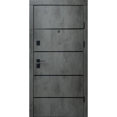Вхідні двері Qdoors Комбі-Аk/Гладь (Преміум) Оксид темний/Бетон сніжний