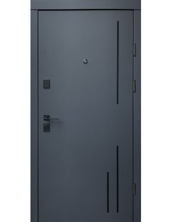 Вхідні двері Qdoors Тріоні-Аk (Преміум) Антрацит/Біла шагрень