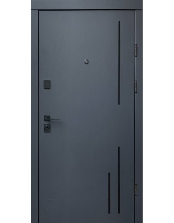Входная дверь Qdoors Триони-Ак (Премиум) Антрацит/Белая шагрень