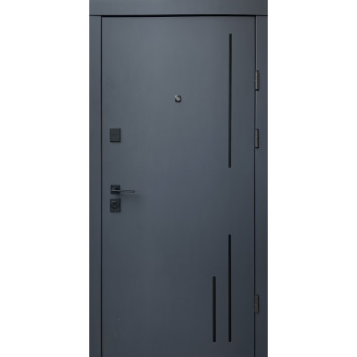 Вхідні двері Qdoors Тріоні-Аk (Преміум) Антрацит/Біла шагрень