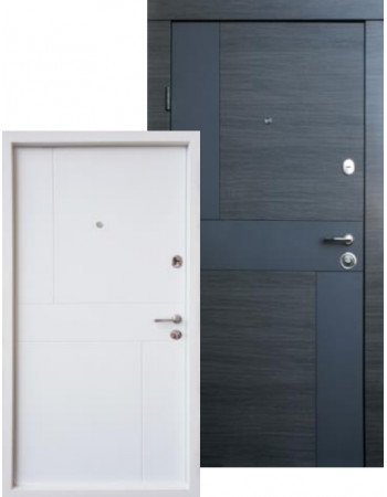 Двері Qdoors (Преміум) - Стиль_М білий короб Венге сірий горизонт АРТ / Біле дерево
