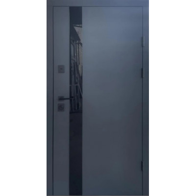 Двері Qdoors Стріт Елегант вулиця метал Антрацит 7021 / МДФ біле дерево